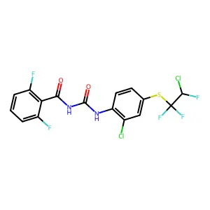 N-((2-Chloro-4-(2-chloro-1,1,2-trifluoroethyl)thiophenyl)carbamoyl)-2,6-difluorobenzamide structure