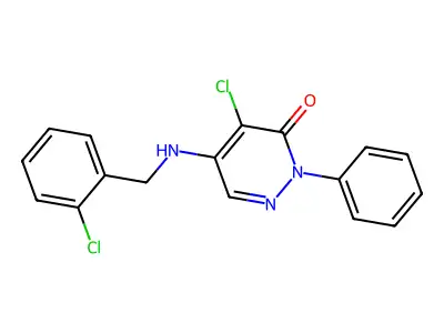 4-Chloro-5-[(2-chlorophenyl)methylamino]-2-phenylpyridazin-3-one structure