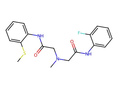 N-(2-Fluorophenyl)-2-(methyl(2-((2-(methylthio)phenyl)amino)-2-oxoethyl)amino)acetamide structure