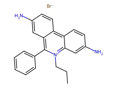 Phenanthridinium, 3,8-diamino-6-phenyl-5-propyl-, bromide structure