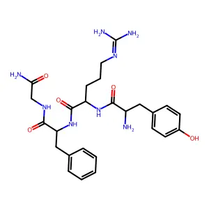 Tyrosyl-arginyl-phenylalanyl-glycinamide structure