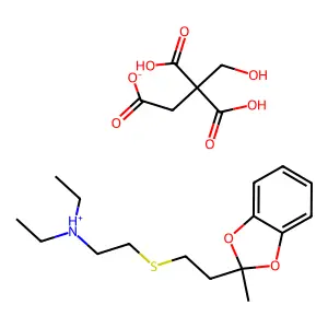 1,3-Benzodioxole, 2-(2-(2-(diethylamino)ethylthio)ethyl)-2-methyl-, citrate structure