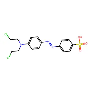p-((p-(Bis(2-chloroethyl)amino)phenyl)azo)benzenesulfonic acid structure