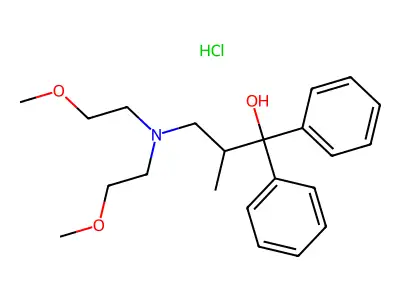 Benzhydrol, alpha-(2-(bis(2-methoxyethyl)amino)-1-methylethyl)-, hydrochloride structure