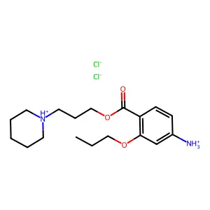 3-(Piperidin-1-yl)propyl 4-amino-2-propoxybenzoate--hydrogen chloride (1/2) structure
