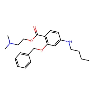 Benzoic acid, 2-(benzyloxy)-4-butylamino-, 2-(dimethylamino)ethyl ester structure