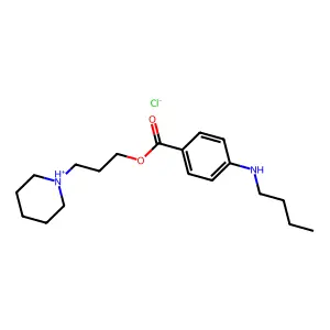 3-(Piperidin-1-yl)propyl 4-(butylamino)benzoate--hydrogen chloride (1/1) structure