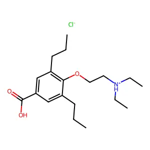 Benzoic acid, 4-(2-(diethylamino)ethoxy)-3,5-dipropyl-, hydrochloride structure