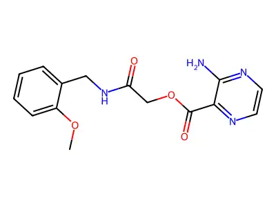 [2-[(2-Methoxyphenyl)methylamino]-2-oxoethyl] 3-aminopyrazine-2-carboxylate structure