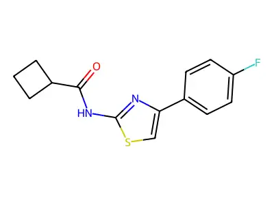 N-[4-(4-fluorophenyl)-1,3-thiazol-2-yl]cyclobutanecarboxamide structure