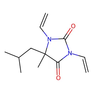 1,3-Divinyl-5-isobutyl-5-methylhydantoin structure
