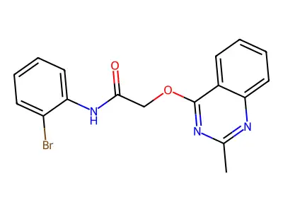 N-(2-bromophenyl)-2-[(2-methylquinazolin-4-yl)oxy]acetamide structure