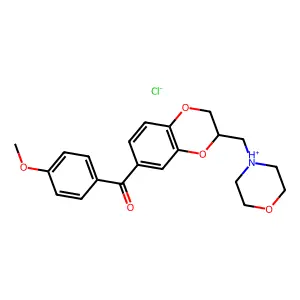Ketone, p-methoxyphenyl 3-morpholinomethyl-1,4-benzodioxan-6-yl, hydrochloride structure
