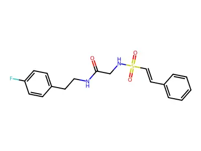 N-[2-(4-fluorophenyl)ethyl]-2-(2-phenylethenesulfonamido)acetamide structure