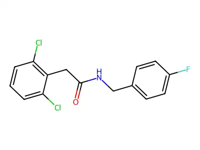 2,6-Dichloro-N-[(4-fluorophenyl)methyl]benzeneacetamide structure