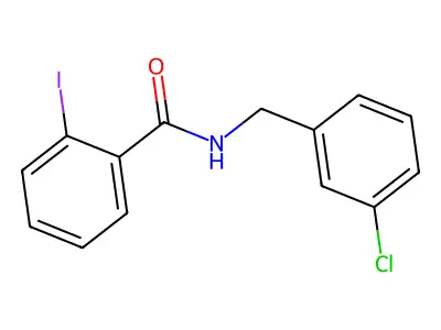 N-[(3-chlorophenyl)methyl]-2-iodobenzamide structure