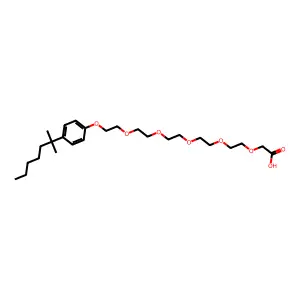 2-(2-(2-(2-(2-(2-(4-(2-Methylheptan-2-yl)phenoxy)ethoxy)ethoxy)ethoxy)ethoxy]ethoxy)acetic acid structure