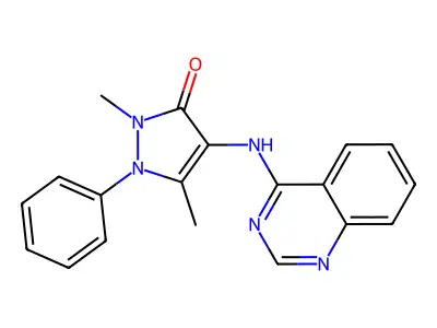 1,5-Dimethyl-2-phenyl-4-(quinazolin-4-ylamino)pyrazol-3-one structure