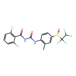 2,6-Difluoro-N-((2-methyl-4-(1,1,2,2-tetrafluoroethylsulfinyl)phenyl)carbamoyl)benzamide structure