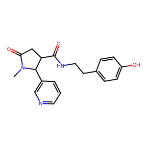 N-(4-hydroxyphenethyl)cotinine carboxamide structure