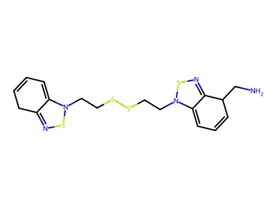 N,N'-Dithiobis(ethylene)bis(2,1,3-benzothia(S(sup IV))diazole-4-methylamine) structure