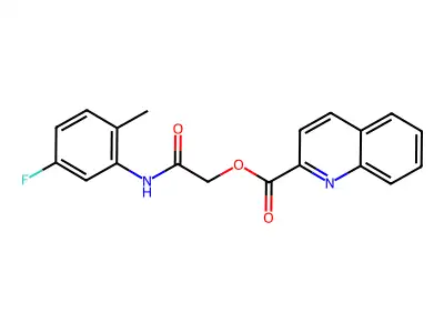 [(5-Fluoro-2-methylphenyl)carbamoyl]methyl quinoline-2-carboxylate structure