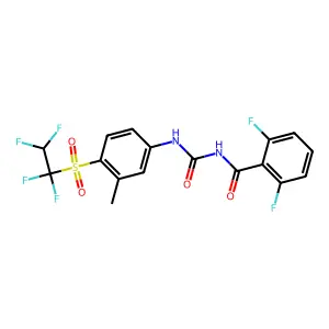 2,6-Difluoro-N-((3-methyl-4-(1,1,2,2-tetrafluoroethylsulfonyl)phenyl)carbamoyl)benzamide structure