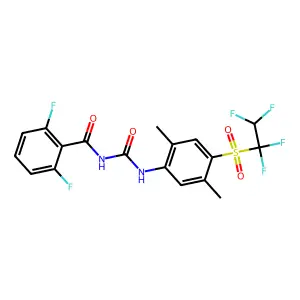 N-((2,5-Dimethyl-4-(1,1,2,2-tetrafluoroethylsulfonyl)phenyl)carbamoyl)-2,6-difluorobenzamide structure