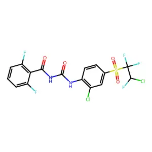 N-((2-Chloro-4-(2-chloro-1,1,2-trifluoroethyl)sulfonylphenyl)carbamoyl)-2,6-difluorobenzamide structure