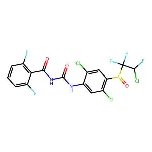 N-((2,5-Dichloro-4-(2-chloro-1,1,2-trifluoroethyl)sulfinylphenyl)carbamoyl)-2,6-difluorobenzamide structure