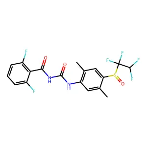 N-((2,5-Dimethyl-4-(1,1,2,2-tetrafluoroethylsulfinyl)phenyl)carbamoyl)-2,6-difluorobenzamide structure