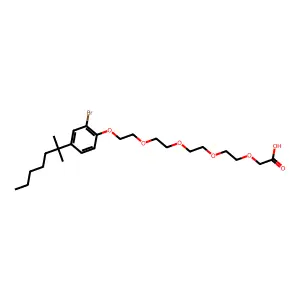 2-(2-(2-(2-(2-(2-Bromo-4-(2-methylheptan-2-yl)phenoxy)ethoxy)ethoxy)ethoxy)ethoxy)acetic acid structure