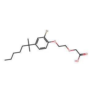 2-(2-(2-Bromo-4-(2-methylheptan-2-yl)phenoxy)ethoxy)acetic acid structure