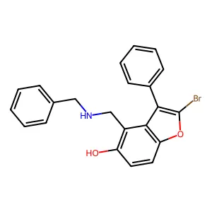 5-Benzofuranol, 4-(benzylaminomethyl)-2-bromo-3-phenyl- structure