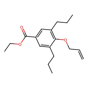 Benzoic acid, 4-(allyloxy)-3,5-dipropyl-, ethyl ester structure