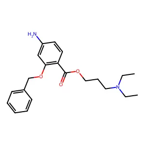Benzoic acid, 4-amino-2-(benzyloxy)-, 3-(diethylamino)propyl ester structure