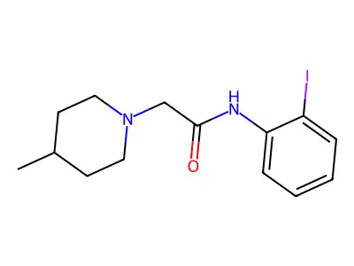 N-(2-iodophenyl)-2-(4-methylpiperidin-1-yl)acetamide structure