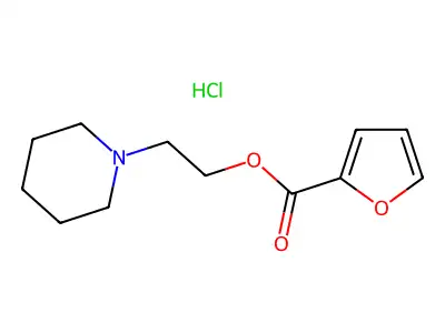 2-Furoic acid, 2-piperidinoethyl ester, hydrochloride structure
