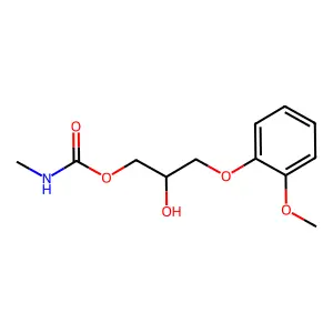 Carbamic acid, methyl-, 2-hydroxy-3-(o-methoxyphenoxy)propyl ester structure