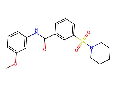 N-(3-methoxyphenyl)-3-(piperidin-1-ylsulfonyl)benzamide structure