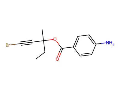 1-Bromo-3-methylpent-1-yn-3-yl 4-aminobenzoate structure