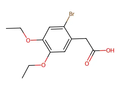 (2-Bromo-4,5-diethoxyphenyl)acetic acid structure