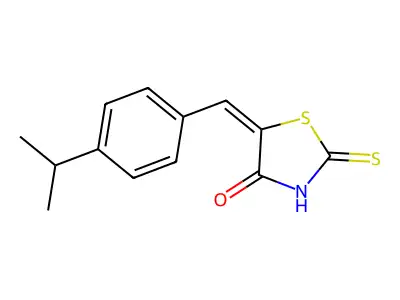 (5E)-5-(4-isopropylbenzylidene)-2-mercapto-1,3-thiazol-4(5H)-one structure