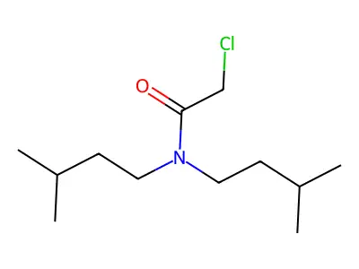 2-chloro-N,N-bis(3-methylbutyl)acetamide structure