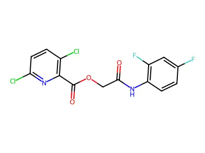 [2-(2,4-Difluoroanilino)-2-oxoethyl] 3,6-dichloropyridine-2-carboxylate structure