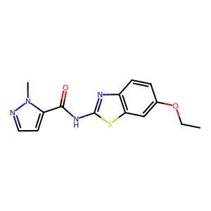 N-(6-ethoxy-1,3-benzothiazol-2-yl)-1-methyl-1H-pyrazole-5-carboxamide structure