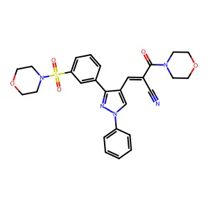 (Z)-2-(morpholine-4-carbonyl)-3-(3-(3-(morpholinosulfonyl)phenyl)-1-phenyl-1H-pyrazol-4-yl)acrylonitrile structure