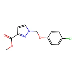 Methyl 1-((4-chlorophenoxy)methyl)-1H-pyrazole-3-carboxylate structure