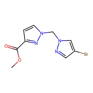 Methyl 1-((4-bromo-1H-pyrazol-1-yl)methyl)-1H-pyrazole-3-carboxylate structure