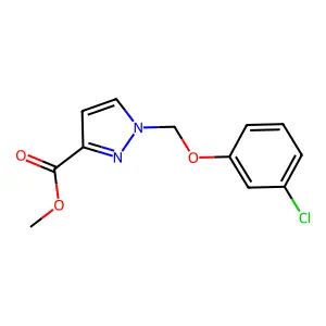 Methyl 1-((3-chlorophenoxy)methyl)-1H-pyrazole-3-carboxylate structure